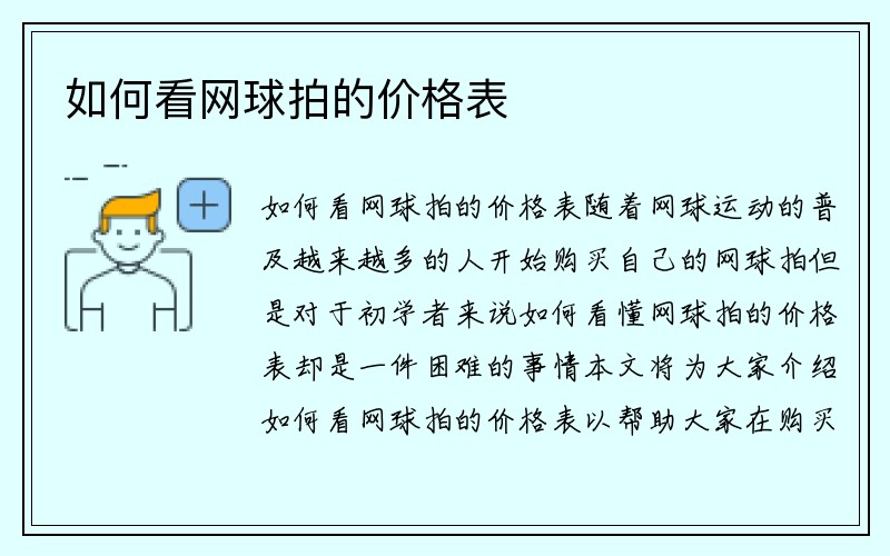 如何看网球拍的价格表