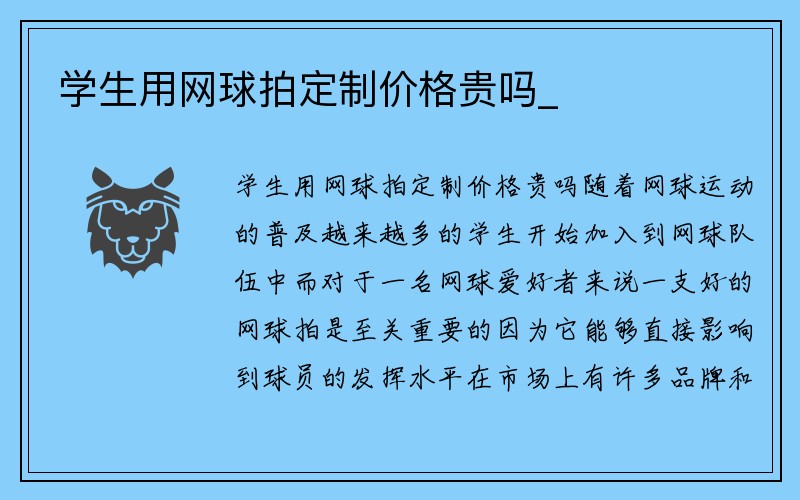 学生用网球拍定制价格贵吗_